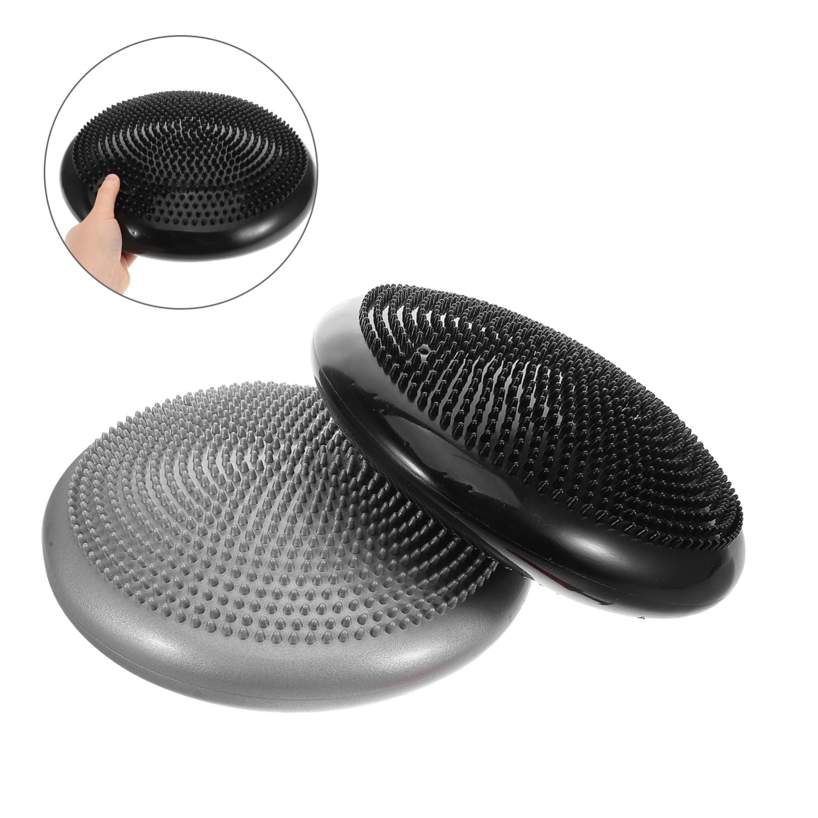 2 Stück Aufblasbares Rundes Yoga Balance Kissen aus Pvc