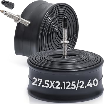 2 Pcs,Premium 27.5X2.125/2.20/2.25/2.30/2.35/2.40 Bike Tubes,Compatible for 27.5x2.125 to 2.40 Bike Tire,with FV48mm Presta Valve,Butyl Rubber,Used for Mountain,Cruiser,City and Road Bikes