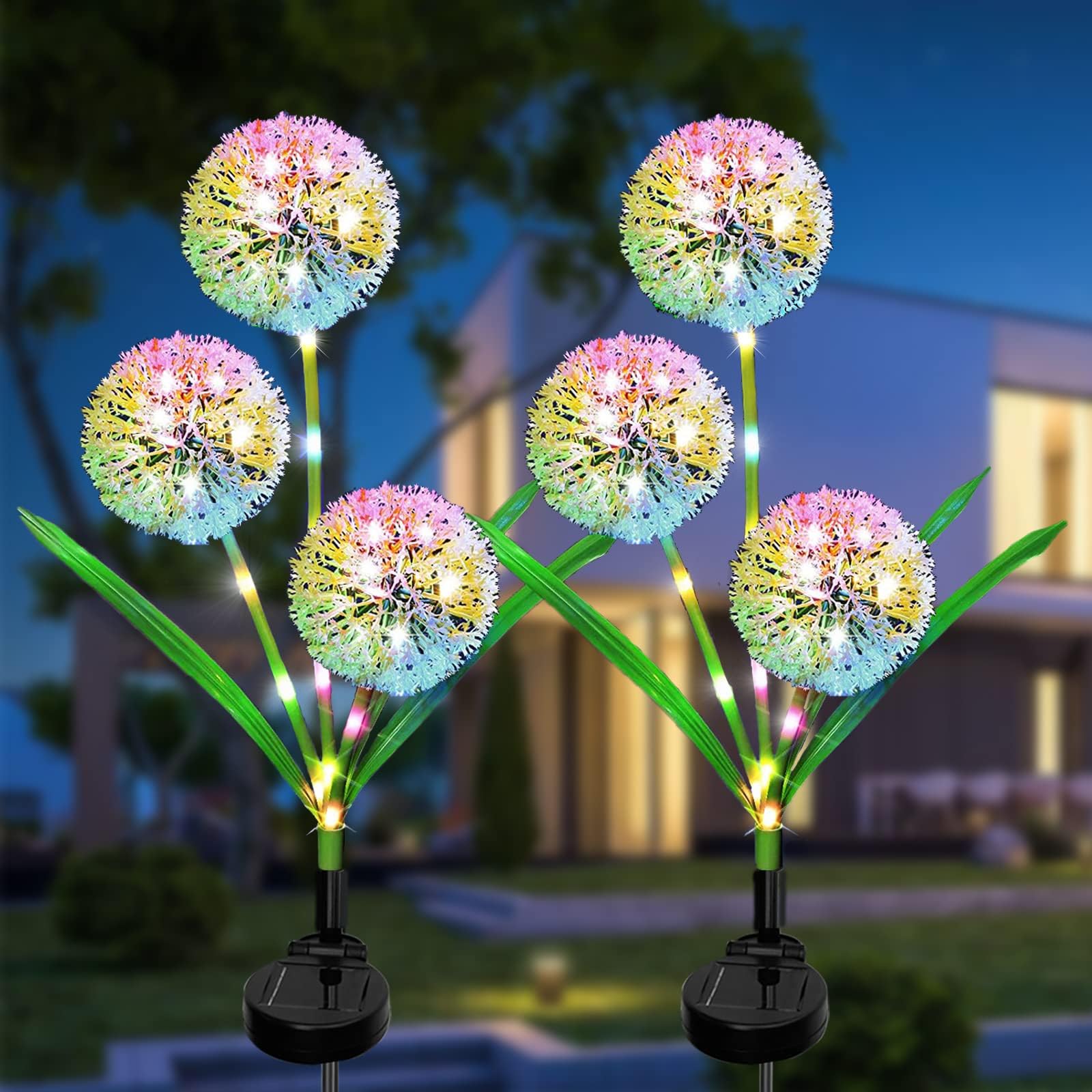 Solarlampen für Außen Garten Deko，3 Stück Wasserdicht Solar Hortensie