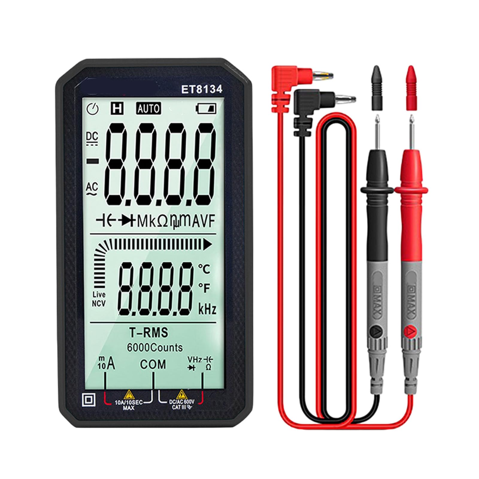Compteur de tension numérique et testeur de capacité à grand écran LCD