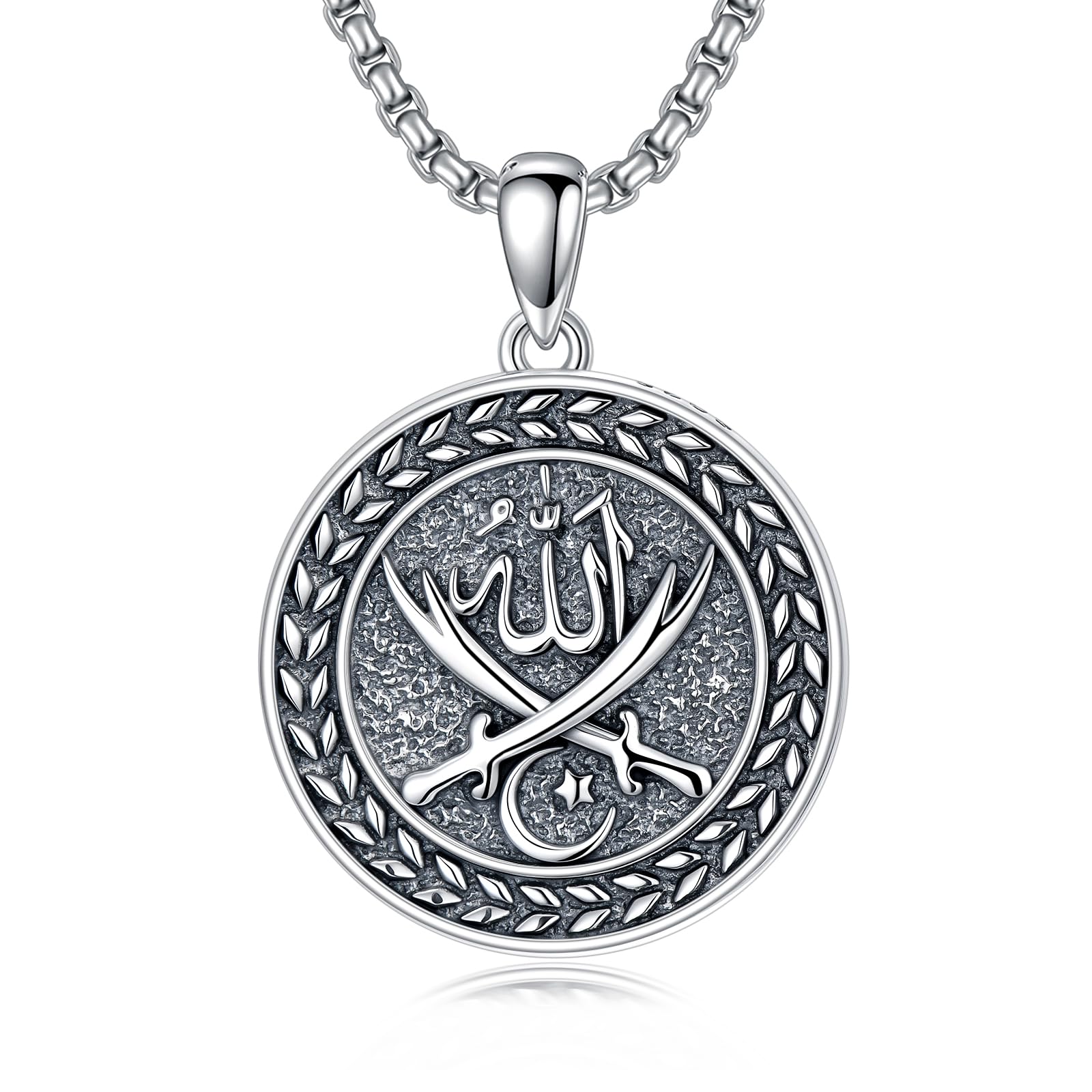 Collier Allah argent anti-noircissement pendentif musulman chaîne solide - 8