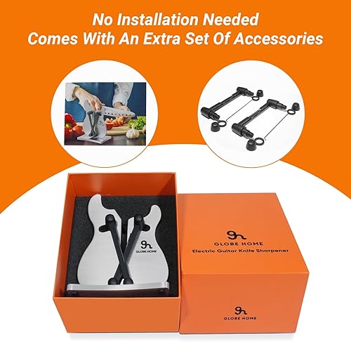 Miniatura 8 de Afilador de cuchillos profesional para cocina, afilador de cuchillas de 3 acciones con carburo de tungsteno, afilador manual de acero inoxidable