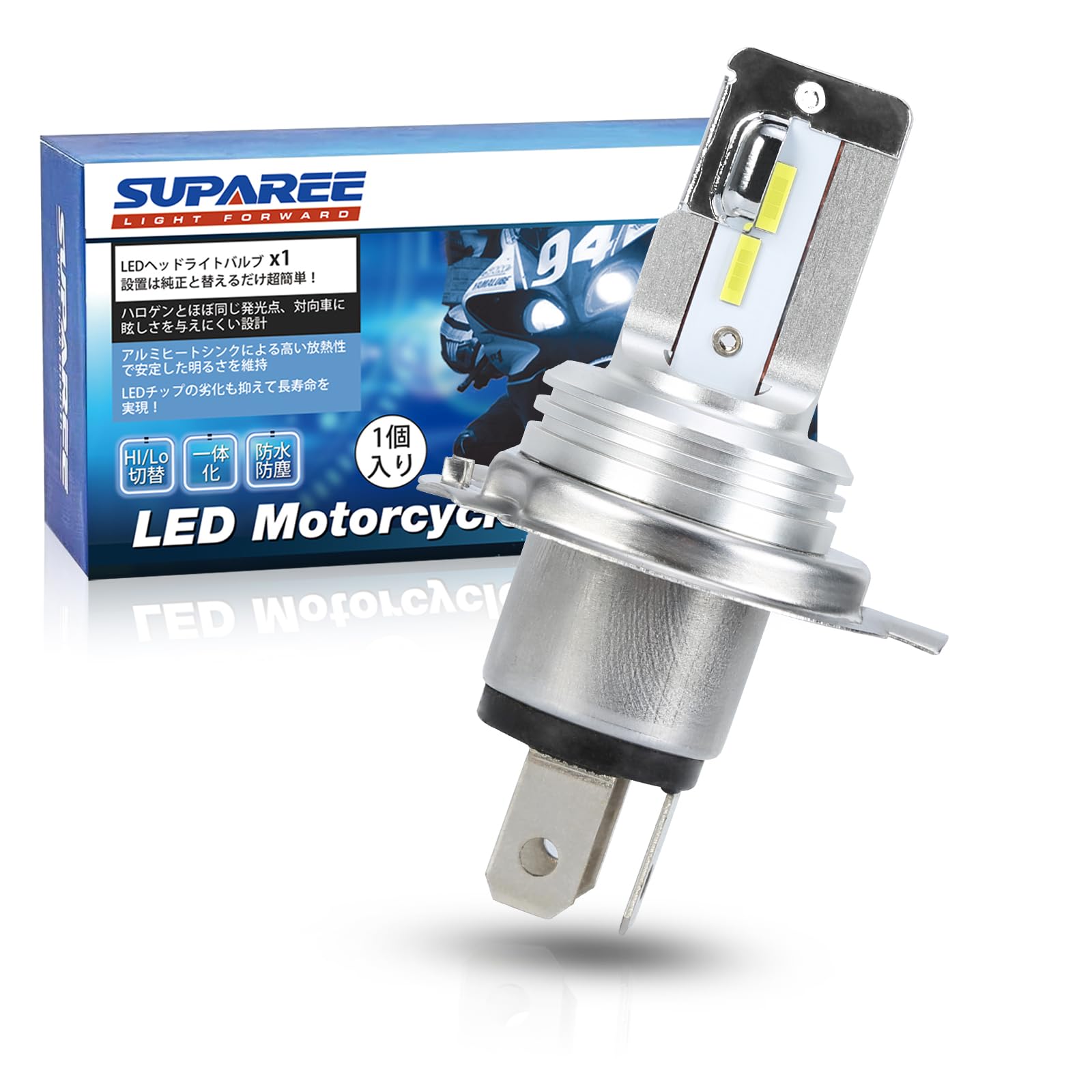 Amazon.co.jp: SUPAREE H4 バイク用LEDヘッドライト HI/LO切替