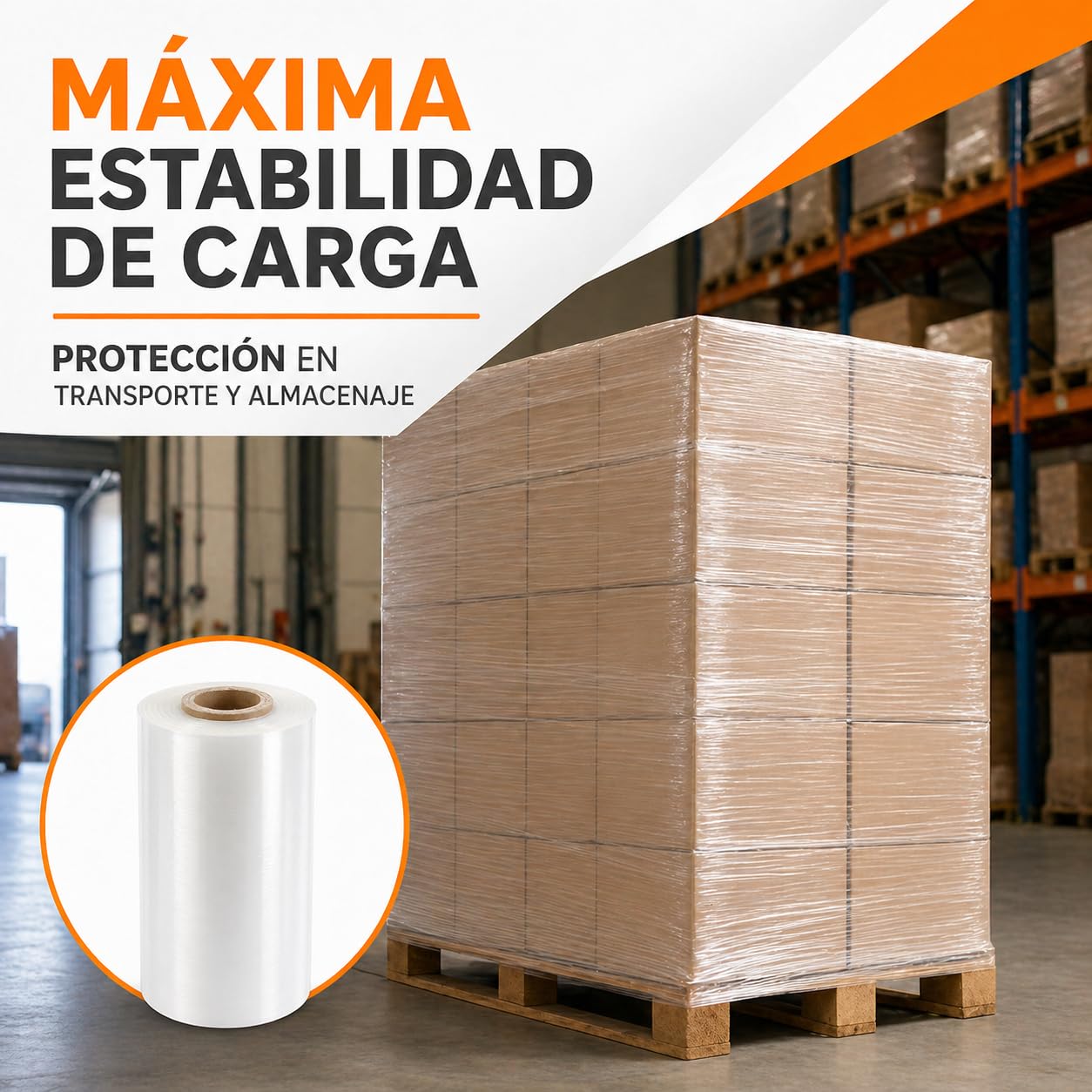 Film Estirable Automático Transparente 500 mm x 1512 m – Bobina Industrial 16 kg – 23 Micras ±2 – Plástico Stretch Film para Enfardadora Automática, Paletizado, Embalaje y Logística Profesional