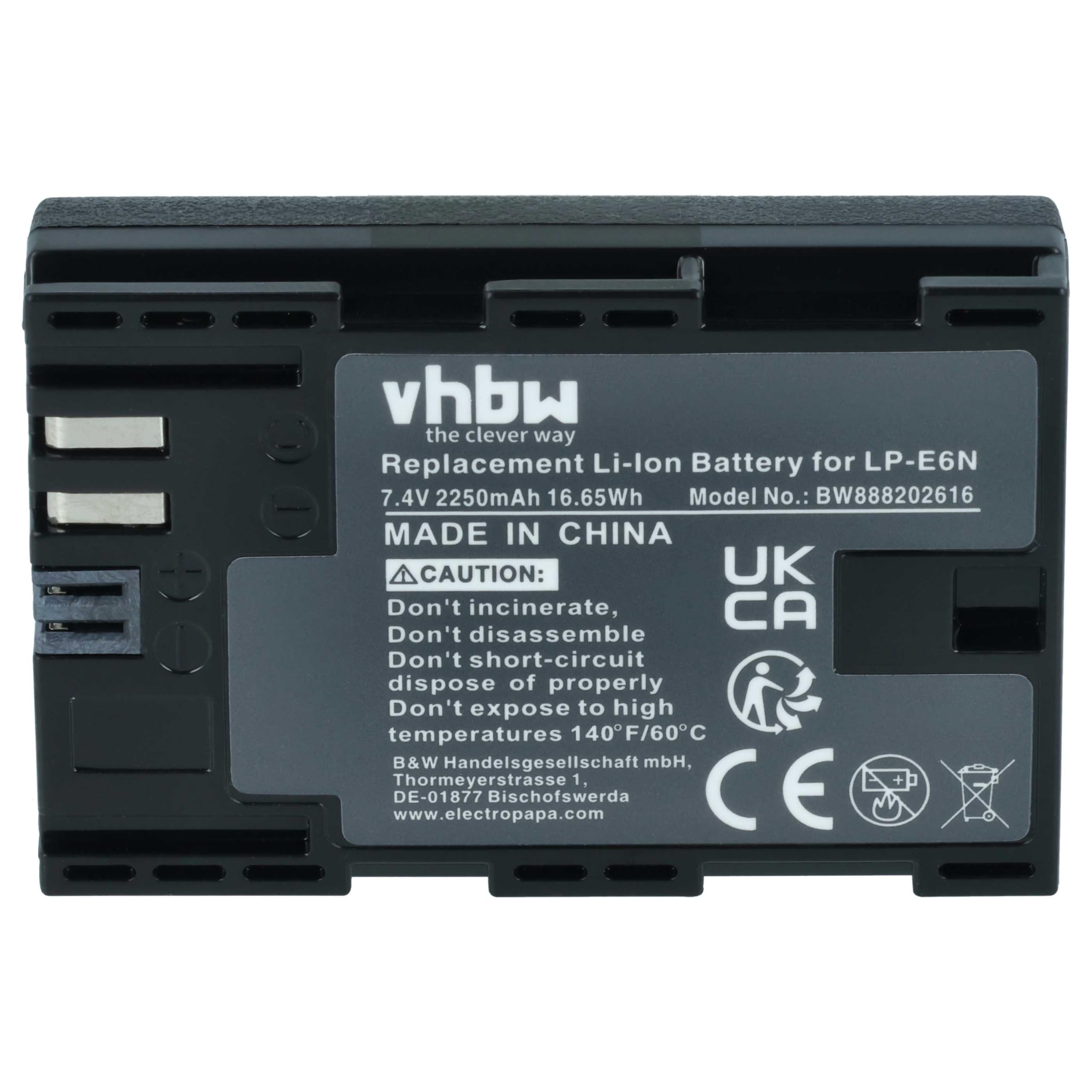 vhbw 3X batería Compatible con Canon EOS R (Ra), 80D, R5, 7D Mark II, 70D