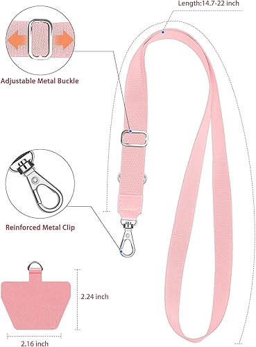 Miniatura 66 de SHANSHUI Cordón para teléfono, correa para el cuello y correa de muñeca universal para anclaje de teléfono, compatible con todos los teléfonos