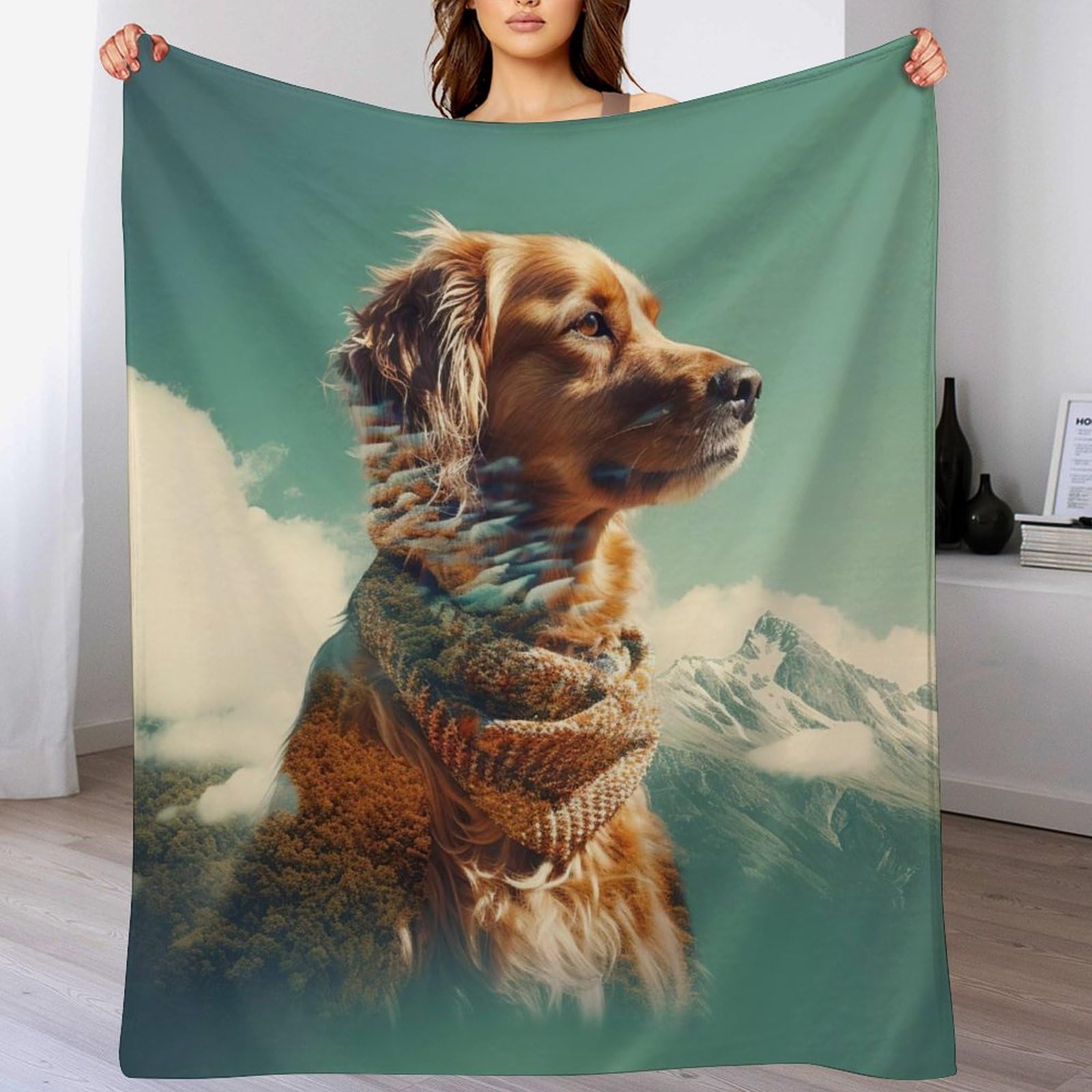 Flannel couche douce et confortable en polaire haut de gamme motif chien mignon 130x150
