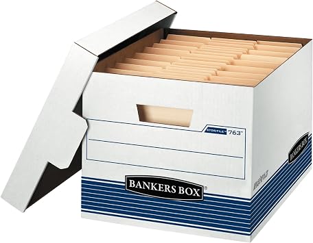 Bankers Box 20-Pack Medium Duty File Storage Boxes with Lids, FastFold Assembly, Letter/Legal, STOR, 0076315
