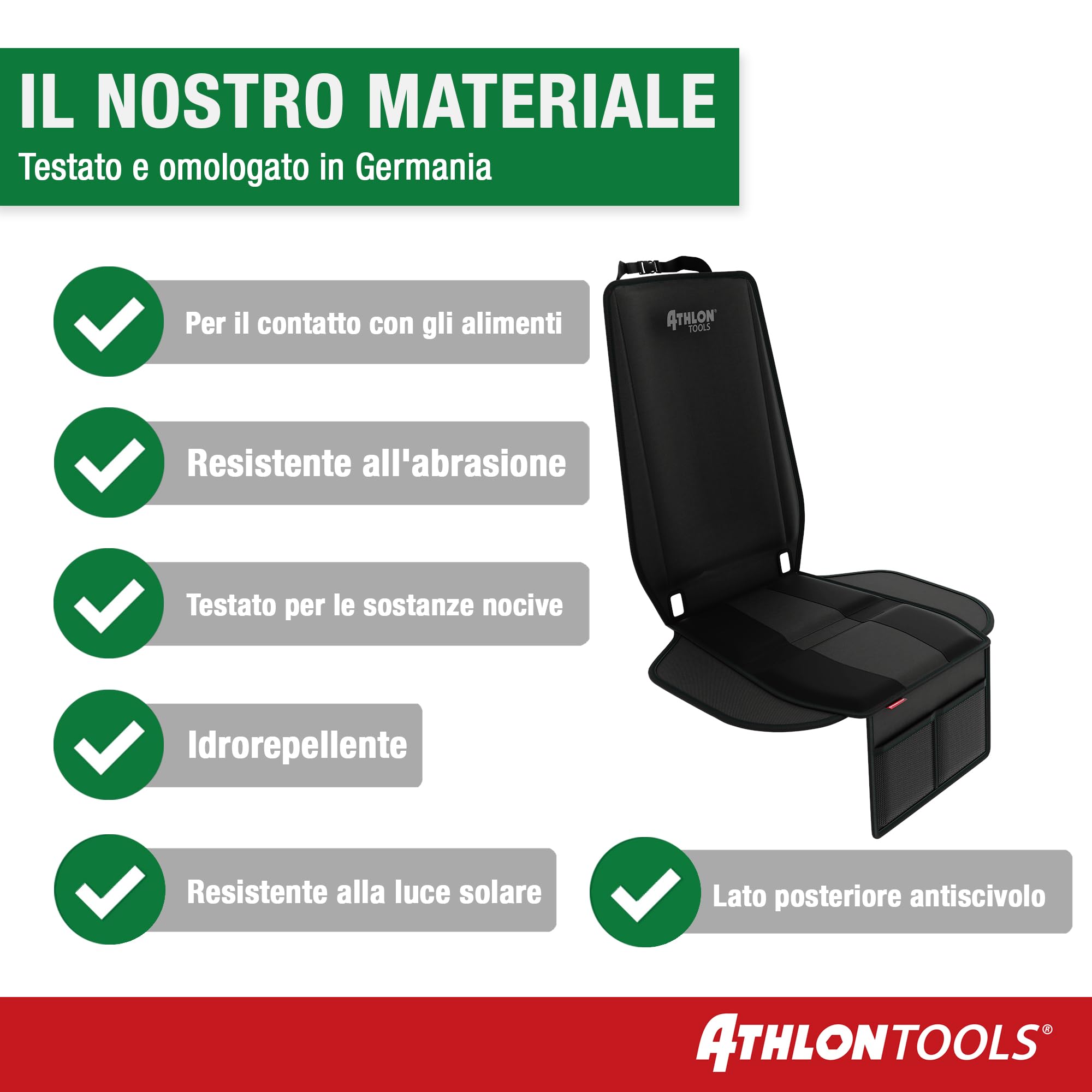 ATHLON TOOLS 2 Protezioni per seggiolino per bambini con protezione laterale – Adattamento ottimale – Compatibile con Isofix – Imbottitura spessa – per seggiolini per bambini, ovetti e rialzi
