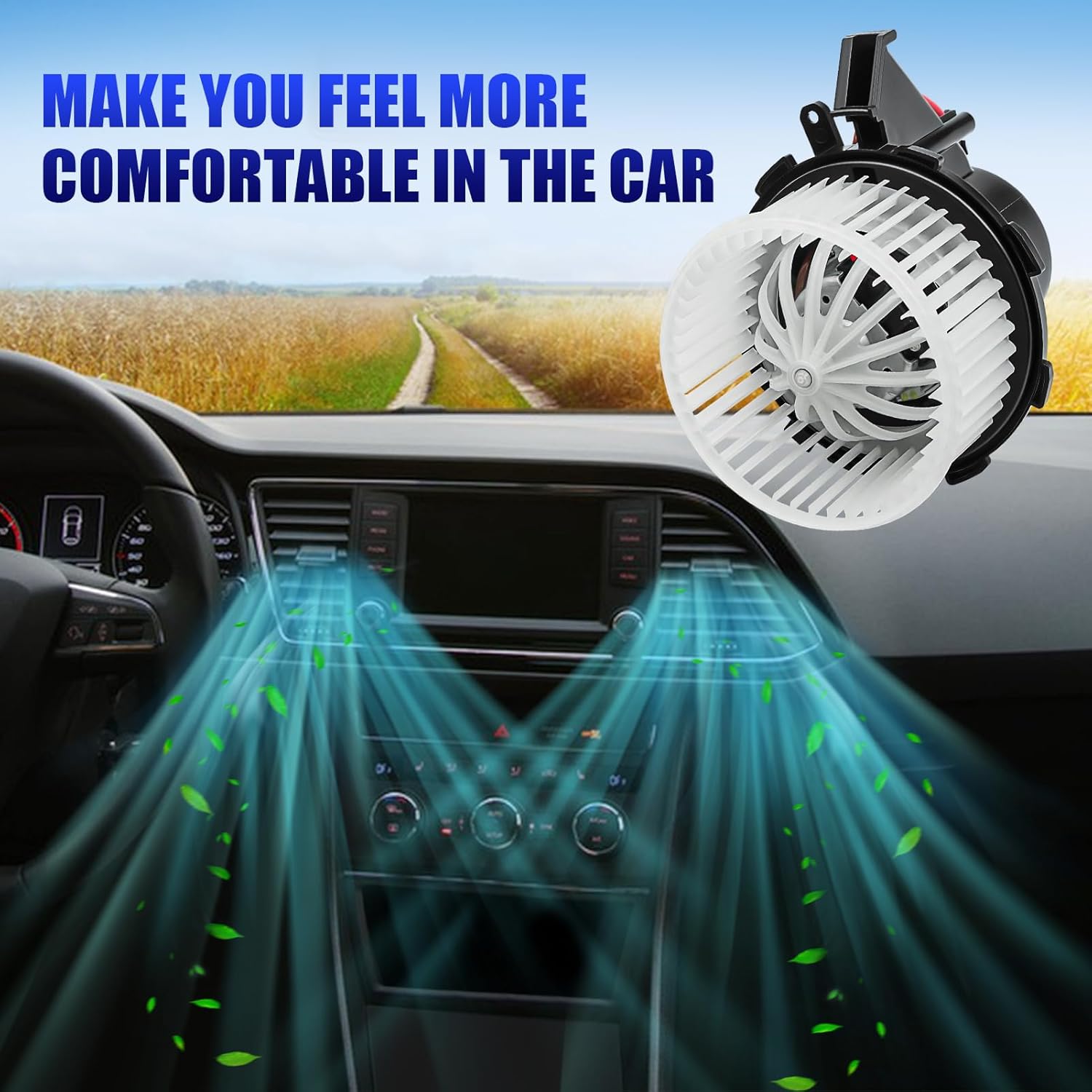 AC Blower Motor with Fan Fits for 2009 2010 2011 2012 Audi A4 Q5 A5 S4 S5, 2013-2016 Audi Q5 Electric/Gas HVAC Heater Blower Motor Replaces# 700291 8K1820021C