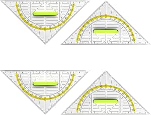 COZERI 6-teiliges Zeichenset - Parabelschablonen & Geodreiecke Für Schule & Studium