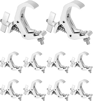 QWORK Truss Clamp, Stage Lights Clamp, 10 Pack 1.57-2.36 Inch Pro Truss Clamps, 330lb Lighting Clamps