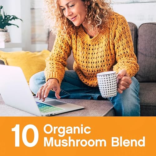 Miniatura 7 de Suplemento complejo de hongos  60 cápsulas  Mezcla 10 en 1  con melena de león, chaga, cola de pavo, cordyceps, maitake, shiitake, reishi y más