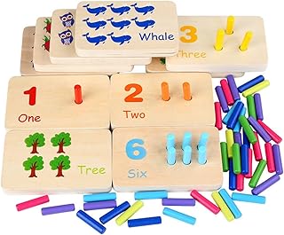 NOOLY Montessori Wooden Counting Number Peg Board for 3+ Years Old Boys and Girls SSWJ-02