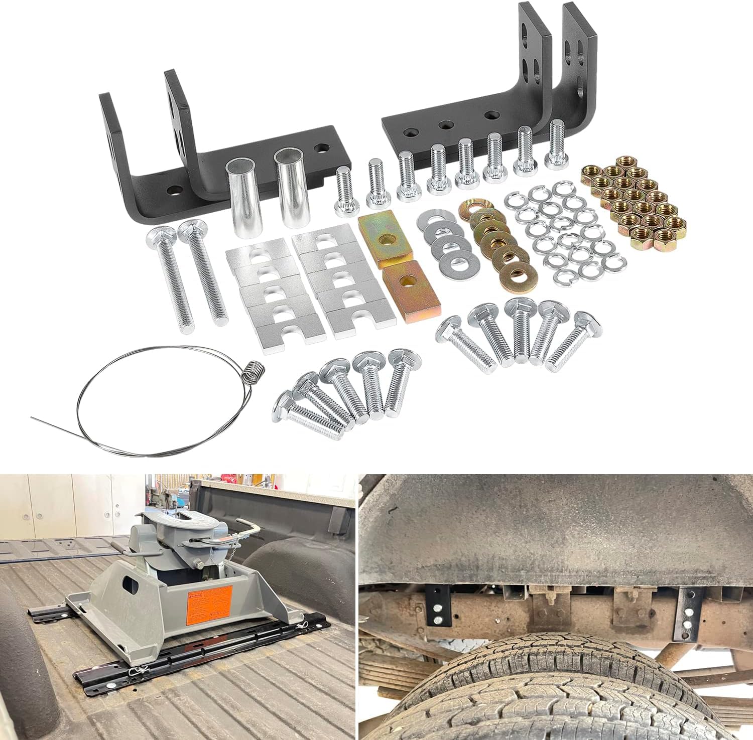 30035 58058 Upgraded Heavy-Duty Replacement Part, Durable Installation Kit w/Hardware and Brackets for Reese 5th Wheel Trailer Hitches Reinstallation
