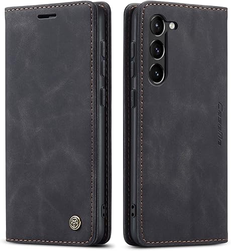 Kowauri Funda para Samsung Galaxy S23, diseño clásico de piel con cierre magnético, con ranura para tarjetero, a prueba de golpes, funda protectora