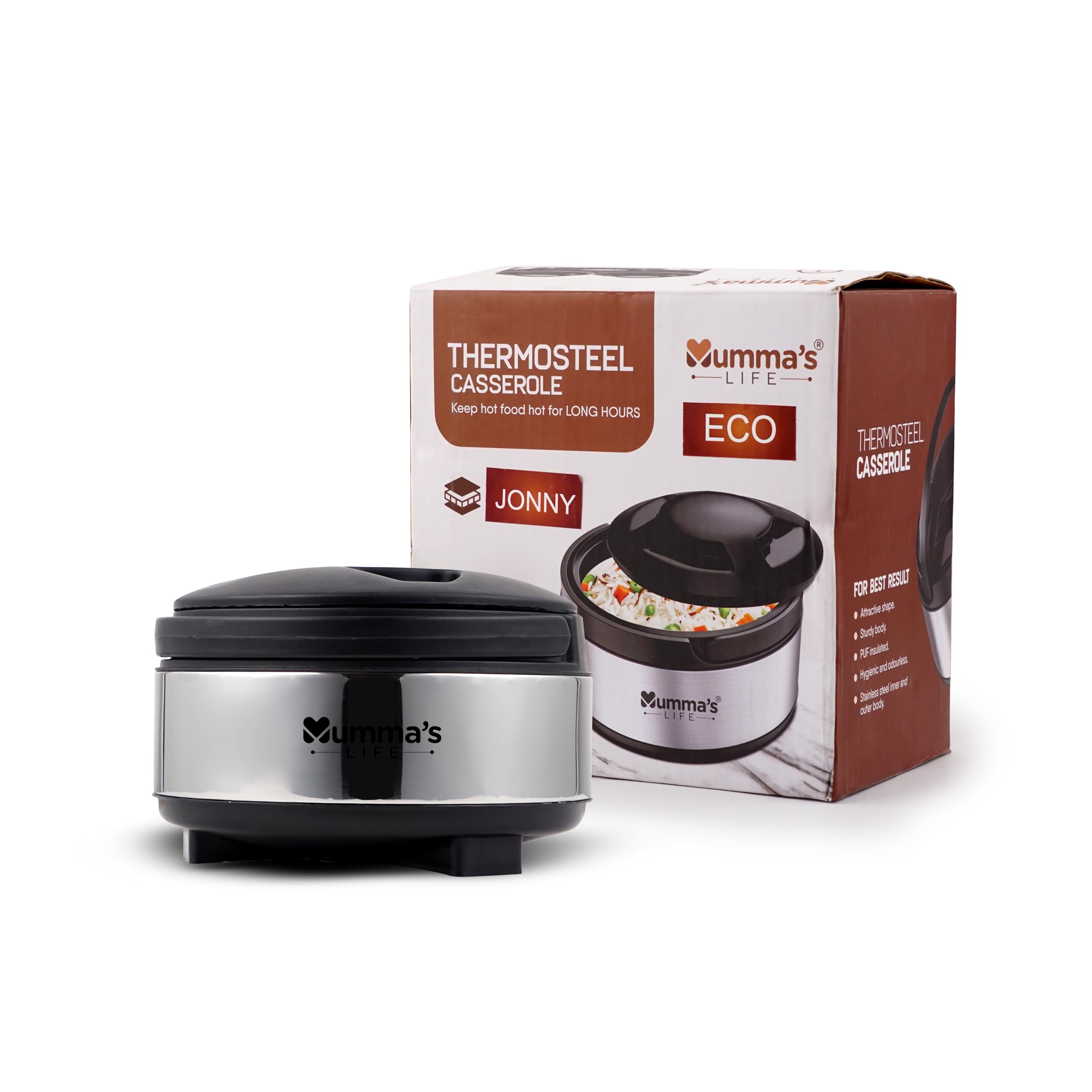 Mumma's LIFE Stainless Steel Pack of 3 Thermoware Casserole Set (1200ml, 1500ml & 1700ml) 4