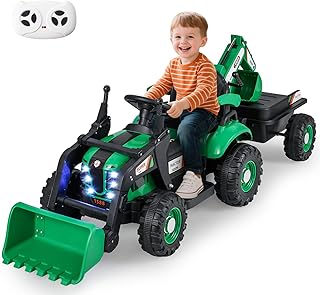 Sponsored You’re seeing this ad based on the product’s relevance to your search query.Learn more about this advertisement COSTWAY Electric Tractor with Trailer & Shovel, 12 V Ride-on Tractor with Remote Control, Seat Excavator with LED Lights & Music, Electric Children's Excavator, Electric Tractor for Children from 3