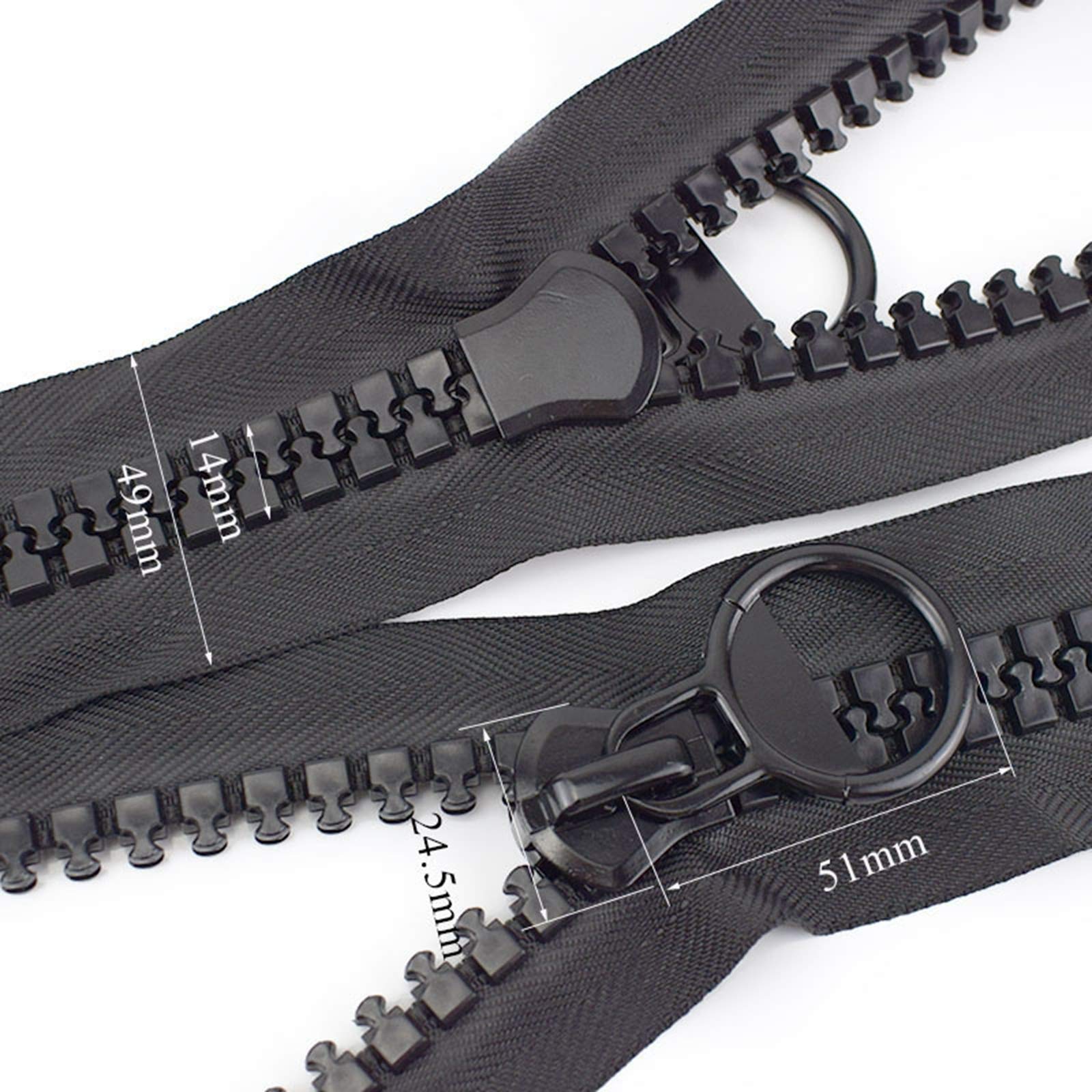 Amazon.co.jp: zips,20# 樹脂ジッパー ブラック オープンエンド オート