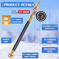 Vista 3 de Kit de invierno para RV mejorado Boltigen, manguera de invierno de 17'' para RV con medidor de presión de aceite y válvula de control, kit