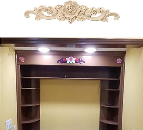 Miniatura 5 de alblinsy Apliques de madera tallada para manualidades sin pintar, decoración de marco para puerta, esquina, hogar, gabinete, cama, muebles,