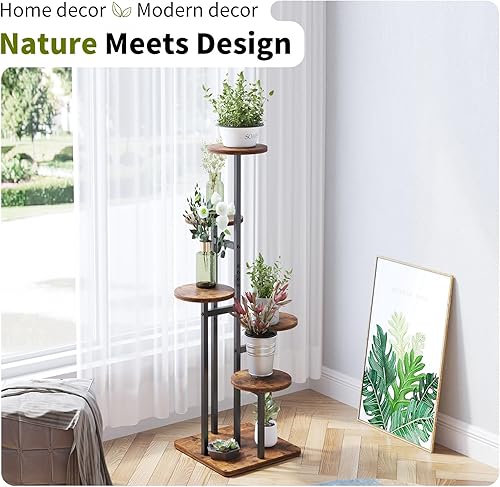 Miniatura 10 de VonDream Soporte redondo de 4 niveles para plantas de interior, soportes escalonados para plantas de interior, soporte de flores de esquina para