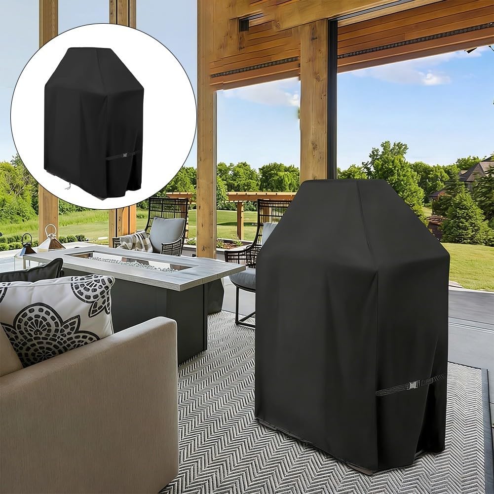 Copertura impermeabile per caminetto da esterno, protezione antincendio a legna, in tessuto Oxford, 91 x 61 x 145 cm, antivento, maniglia con coulisse per patio (210D)