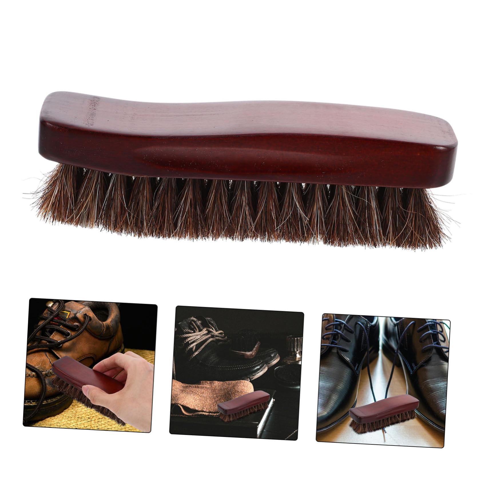 BESPORTBLE 5 Pezzi Spazzola Per Scarpe in Legno Spazzola Da Scarpe Stivali Setola Macchia Spazzola Per Lucidare Le Scarpe Sulle Scarpe Strofinare Piccolo Pulito Scarpa Pulita Marrone Di Legno