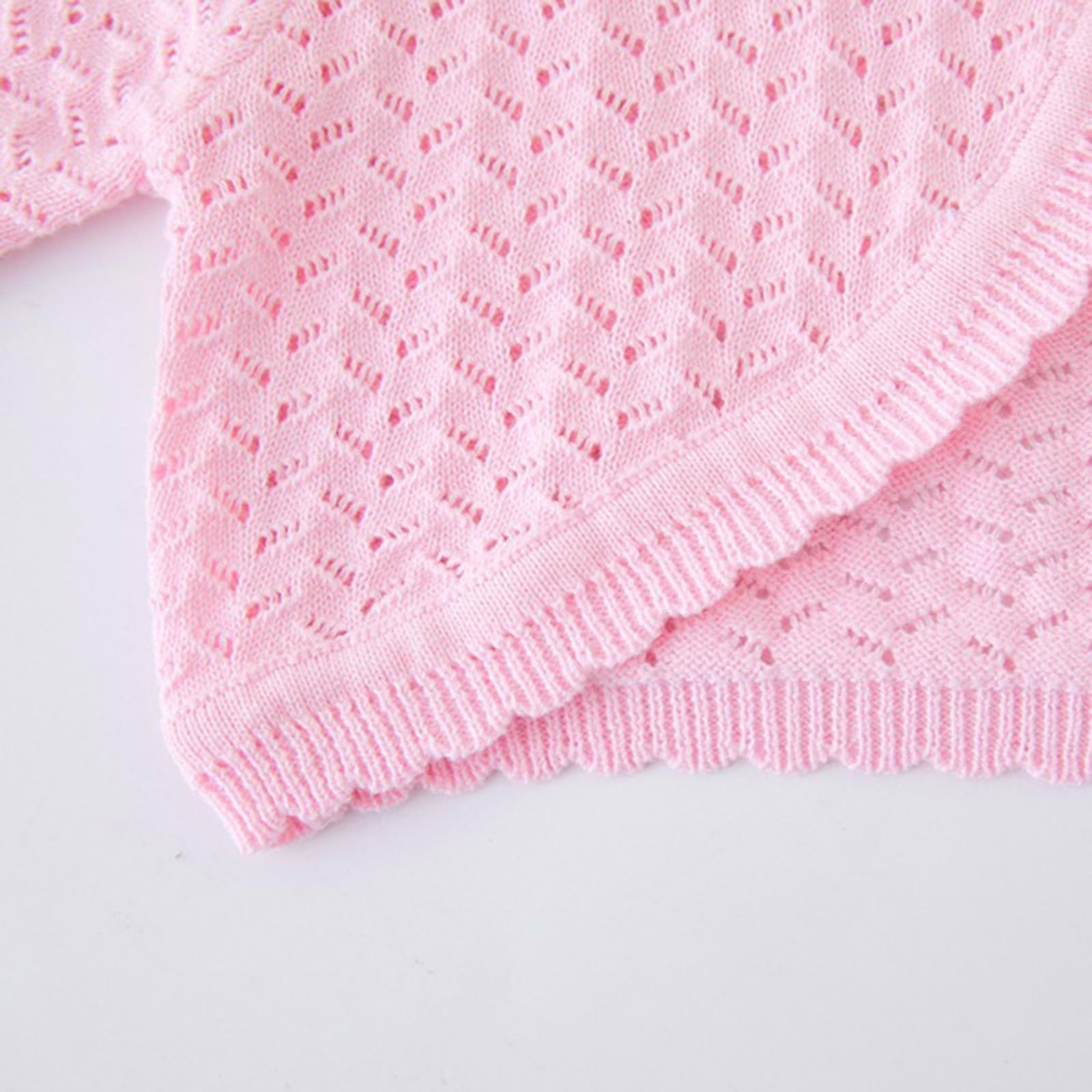 Bolero ligero de punto perforado para niñas, chaqueta corta transpirable para días cálidos