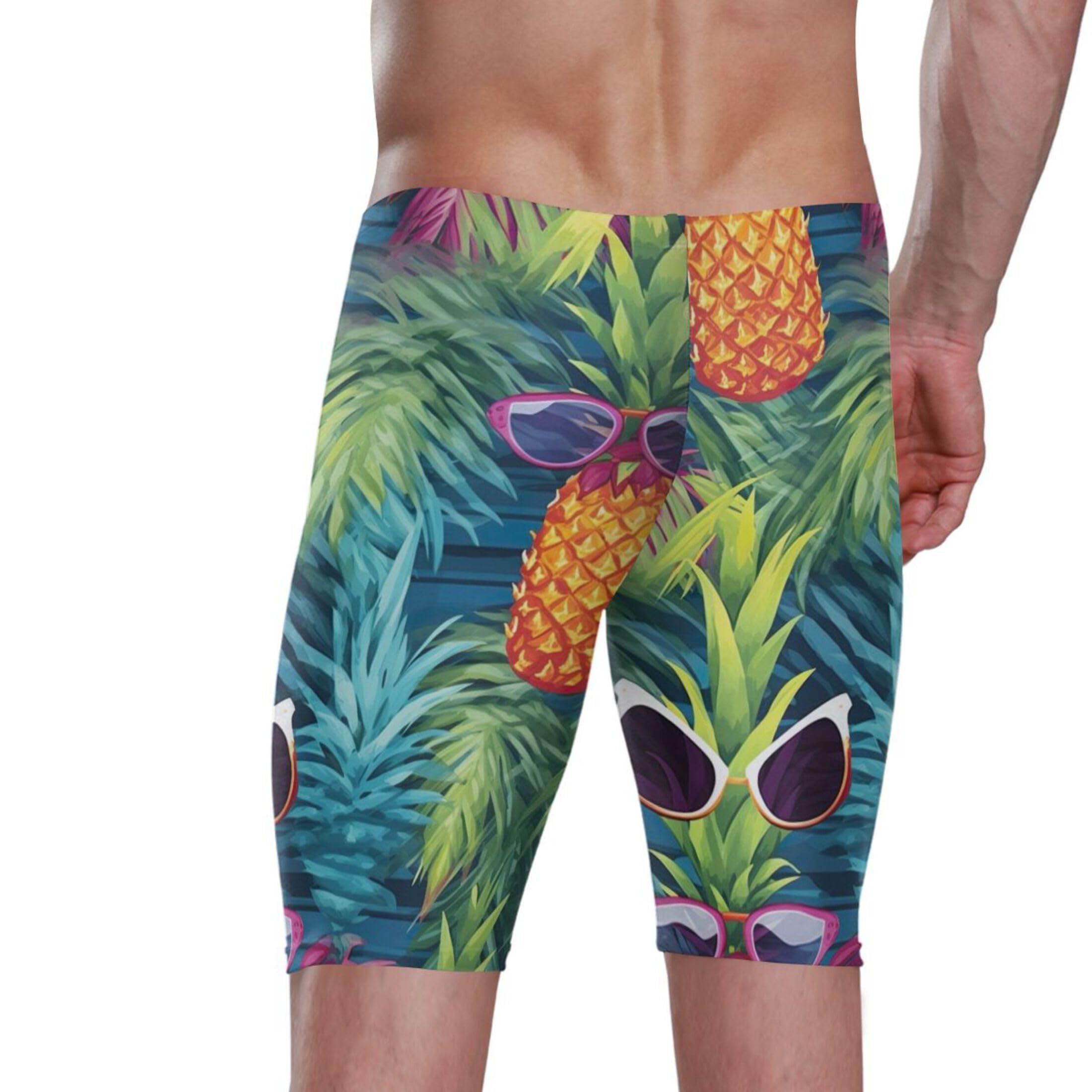 UMIRIKO Pineapple Cooler Glasses Men's Swimsuit Swim Jammers L B0401069