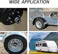 Vista 4 de Tapa de grasa para eje de remolque, 2 piezas Tapa antipolvo para rodamientos de remolque de 2.72" con 4 tapones de goma adicionales, cubierta