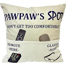 Pawpaw Gifts Dad Grandpa Gifts, 2-Pocket 2-Sided Pawpaw Pillow Covers 18x18 Inch and Pawpaw Ever Engraved Spoon, Fathers Day Birthday Christmas Stocking Stuffers Thanksgiving Day Gifts