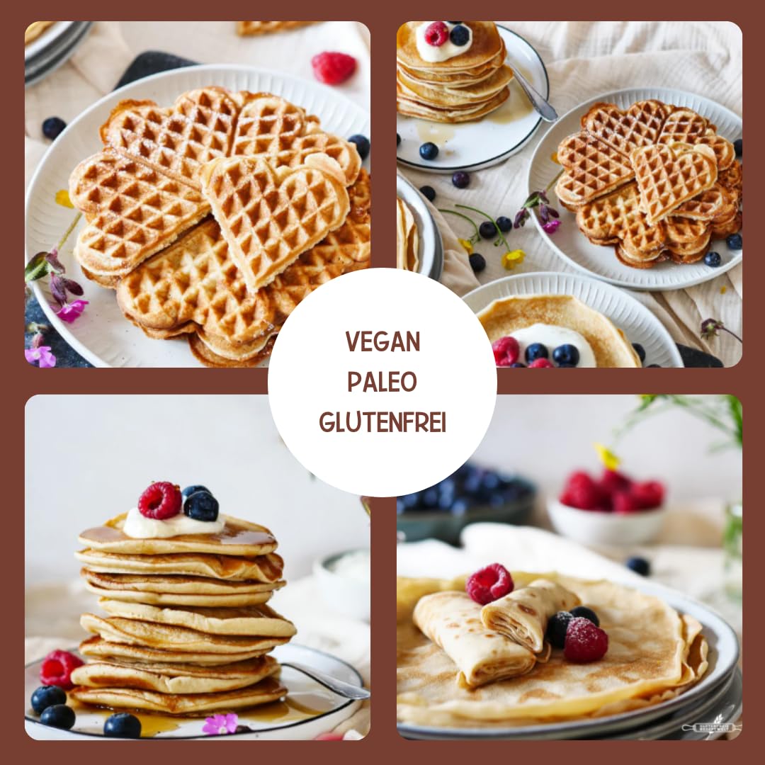Ruut Glutenfreie Backmischung - Waffeln & Pfannkuchen | Ohne Zusatzstoffe, Paleo, glutenfrei, getreidefrei, laktosefrei | Für Waffeln, Pancakes, Pfannkuchen & Crêpes (910g)