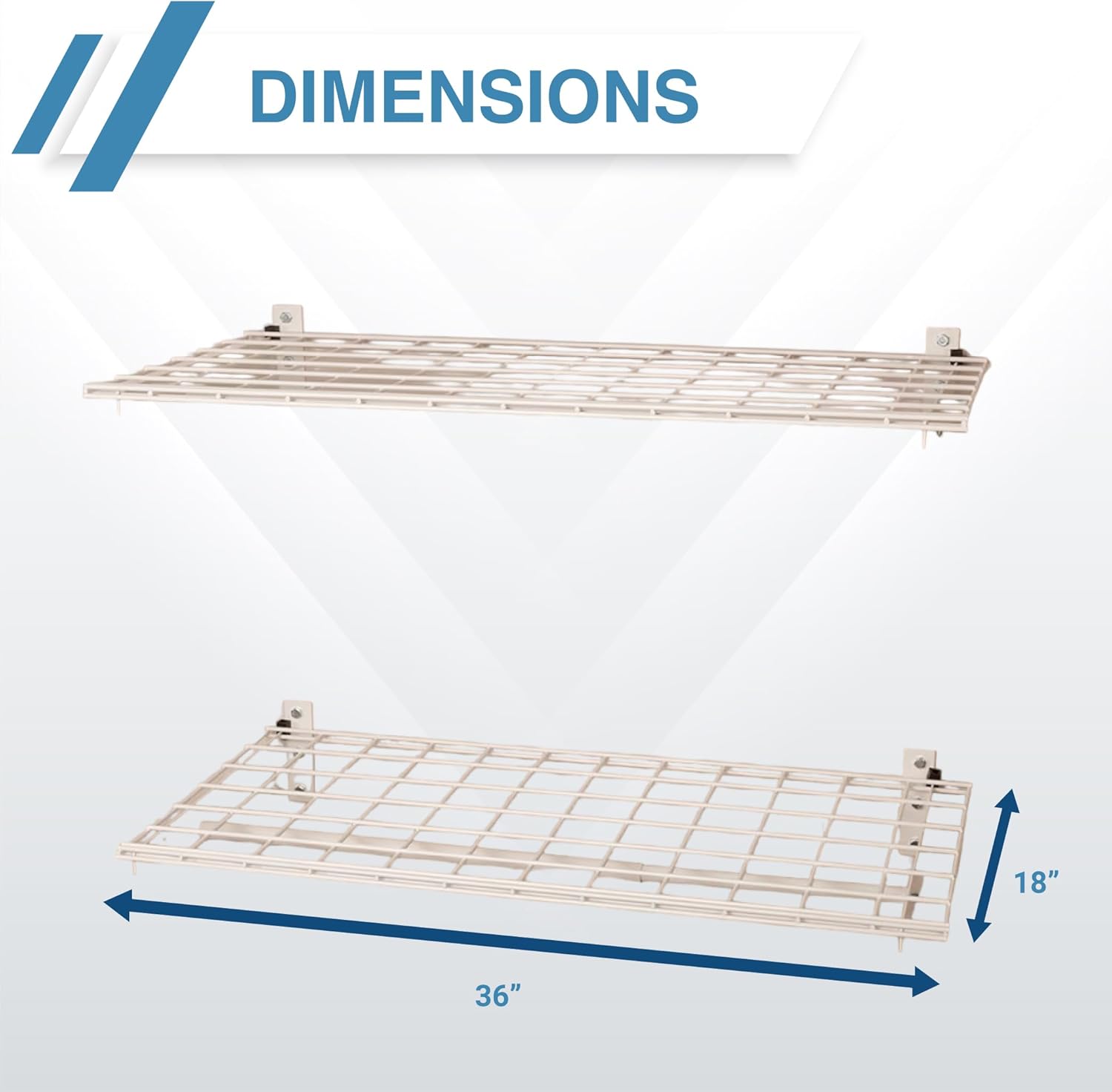 Hyloft 2-Pack Heavy Duty Steel Wall Garage Shelving, 36-Inch X 18-Inch Adjustable, Includes Hanging Rod, Max Shelf Load 200 Pounds, Item 777, White Powder Coated Finish - Image 2