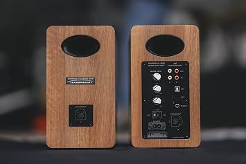 Airpulse A80 Bookshelf Speaker Active Built-in Amp Bluetooth 5.0/USB/AUX/PC/Optical Input 100W Output Hi-Res Subwoofer Output Terminal with Remote Control for PC/TV Brown