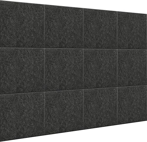 Gute Alternativa de tablero de corcho grande, 12 piezas de azulejos de pared de fieltro con pestañas adhesivas seguras, tablero cuadrado grande de