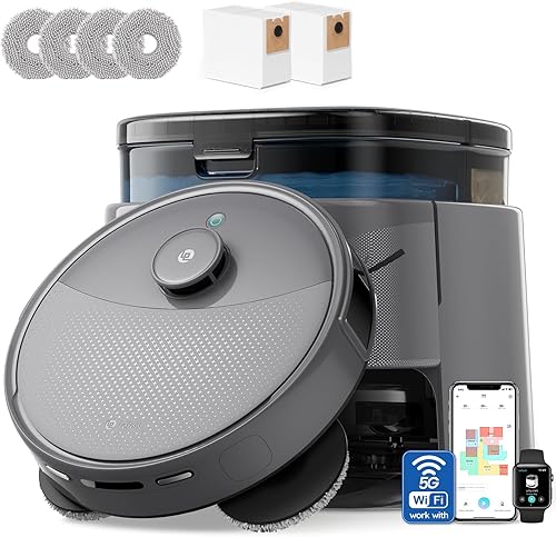Lefant LiDAR Robot Vacuum and Mop, 20000Pa Suction, 90-Day Self-Emptying, Obstacle Avoidance, Auto Mop Washing&Drying, All-in-One for Pet Hair