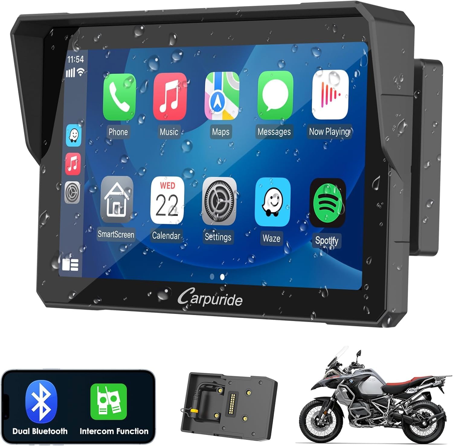 Amazon.com: Carpuride W702B PRO 適用於B.M.W 摩托車CarPlay