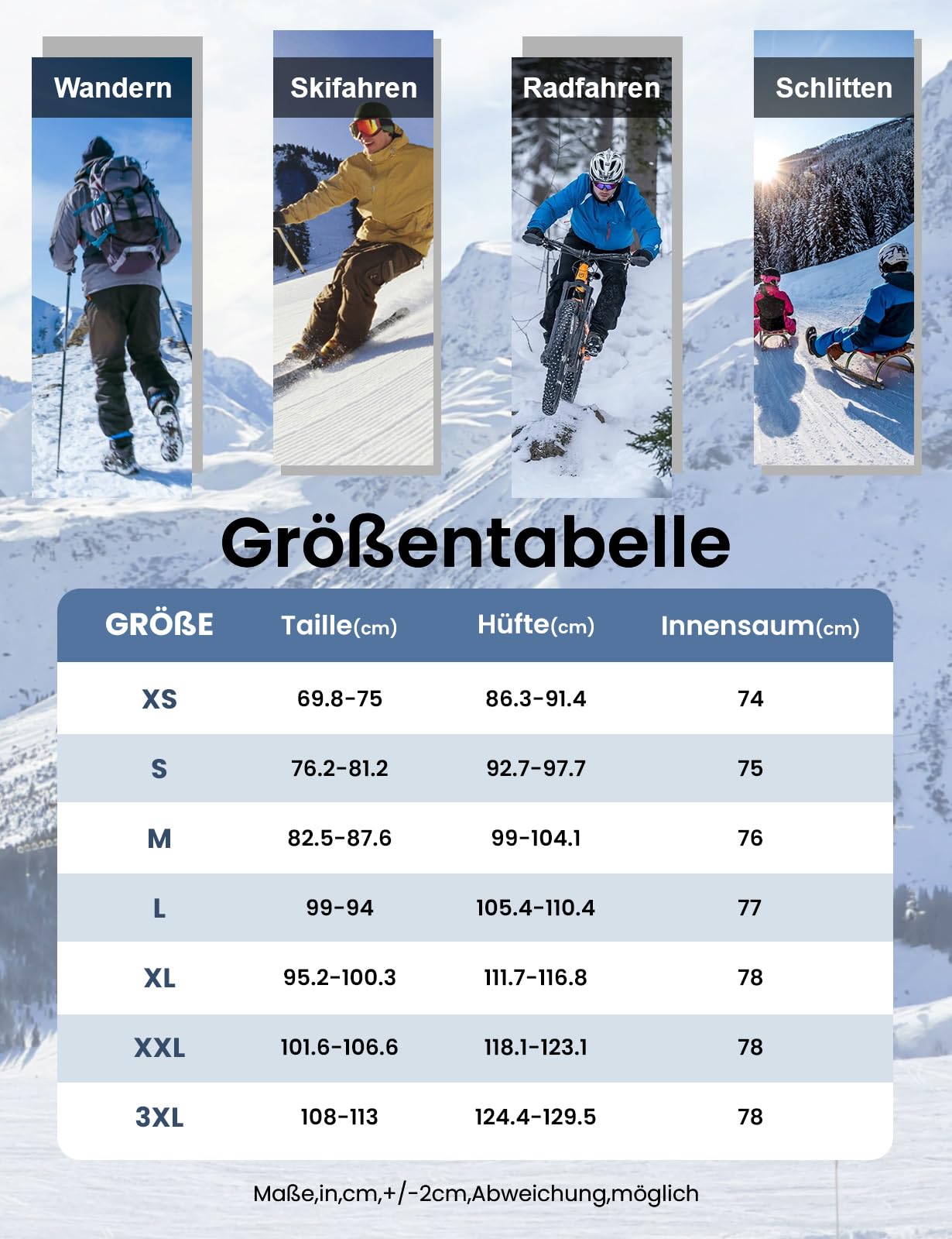 Rdruko Pantalon de ski pour homme - Imperméable - En softshell - Coupe-vent - Pantalon de randonnée - Doublure thermique - Avec poches
