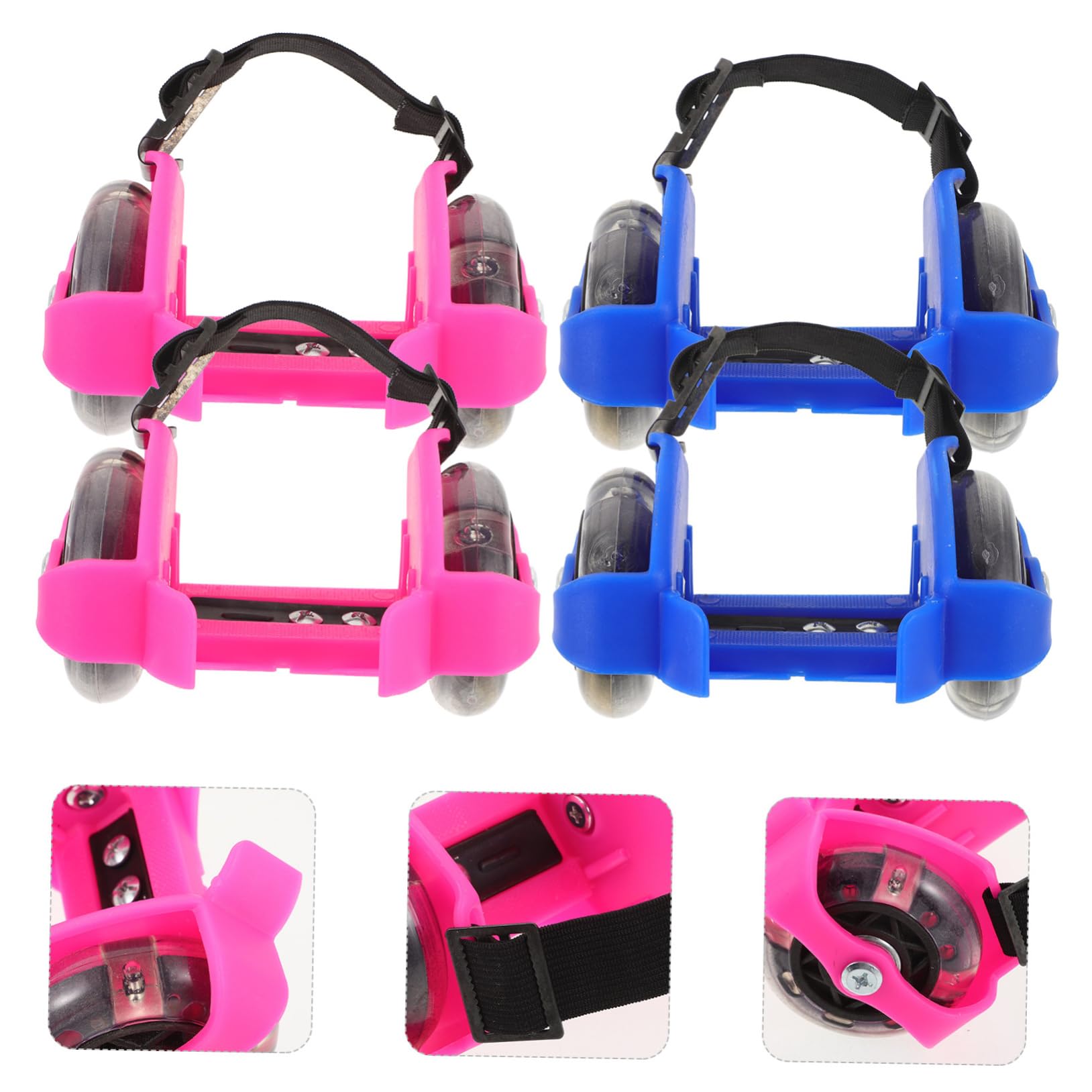 ifundom 2 Pares de Patines Ajustables Cómodos y Resistentes de PVC Ruedas Luminosas para Niños y Adultos para Exteriores