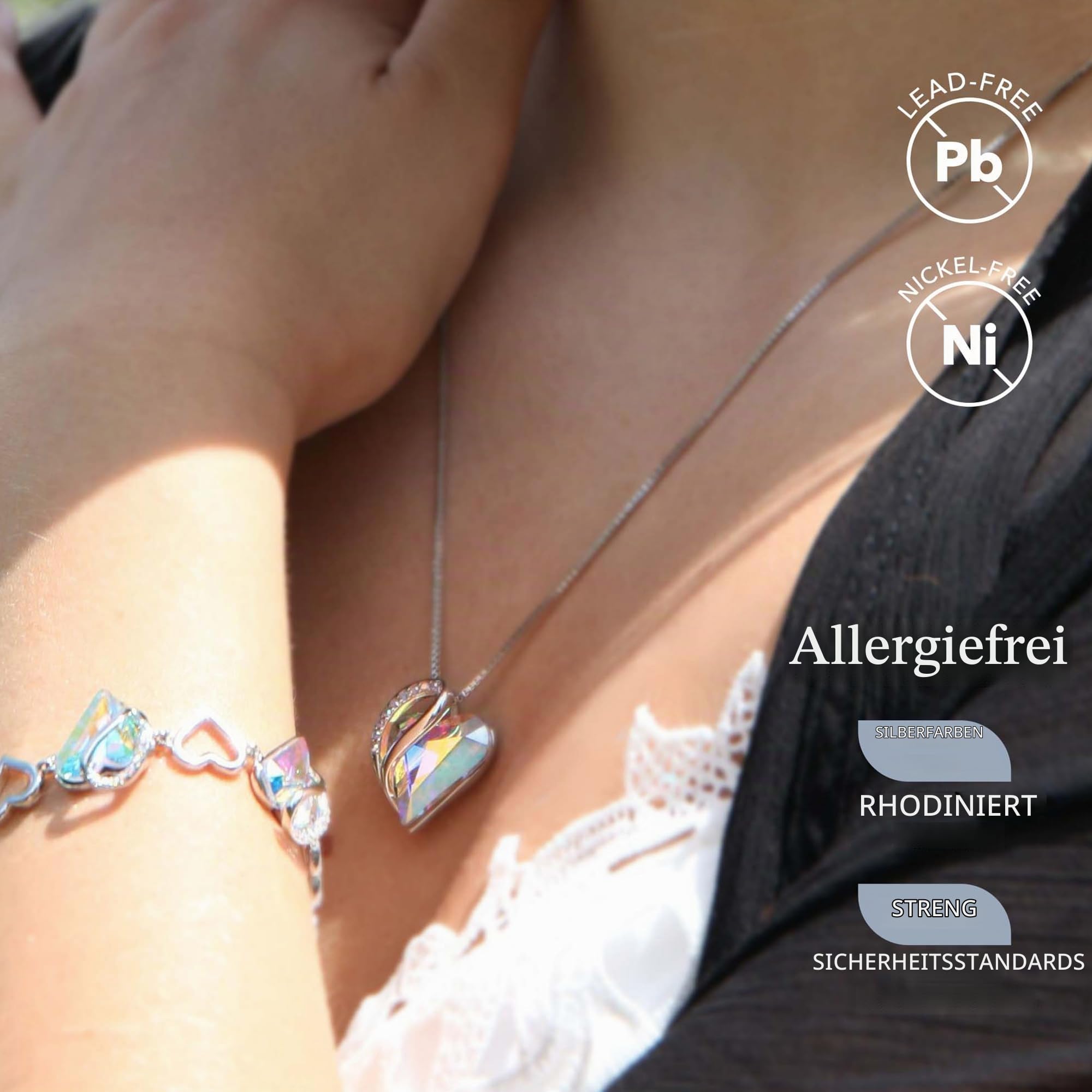 Leafael Muttertag Armband Damen, Infinity Love Herzanhänger Armband mit Geburtsstein, silber, nickelfrei & hautfreundlich, 18+5 cm mit Geschenkbox