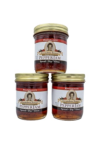 Grandma Jones Originals - Gelatina de pimienta (3 paquetes (viene en 8 sabores) (granada)