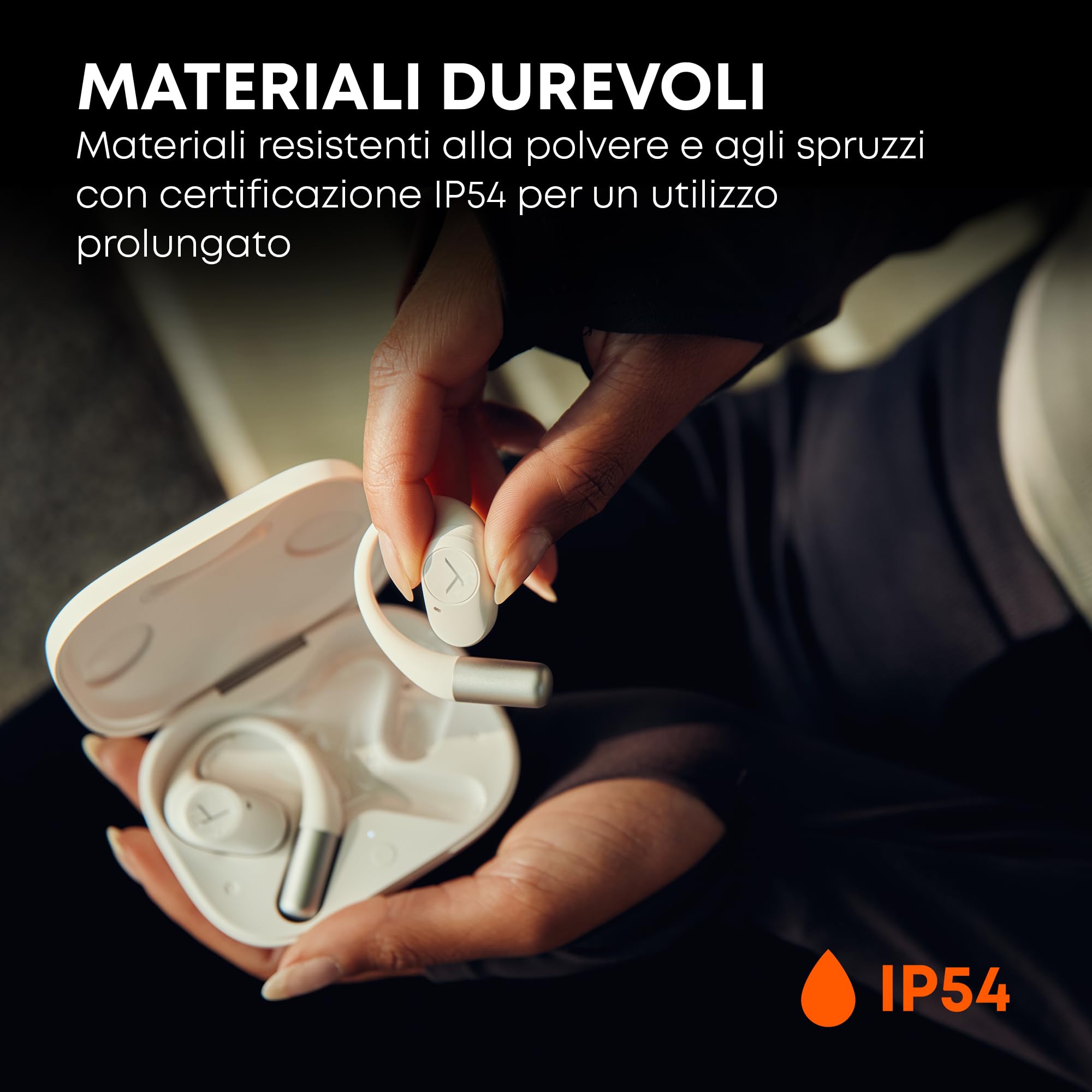 beyerdynamic AMIRON 200 Auricolari True Wireless aperti, Open-Ear Cuffie sportive con ganci auricolari ergonomici, Bluetooth 5.3, durata della batteria di 36 ore in modalità SPORT