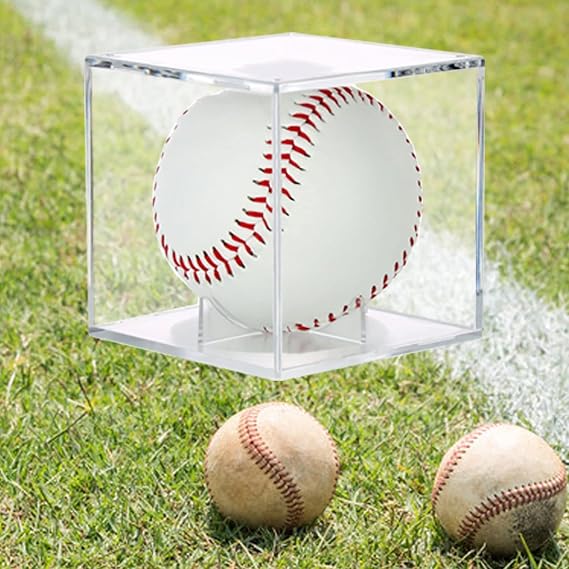 4 Pack Baseball Display Case,Baseball Box ,UV Protected Acrylic Square Baseball Holder, for Official Size Ball