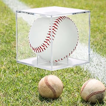 4 Pack Baseball Display Case,Baseball Box ,UV Protected Acrylic Square Baseball Holder, for Official Size Ball