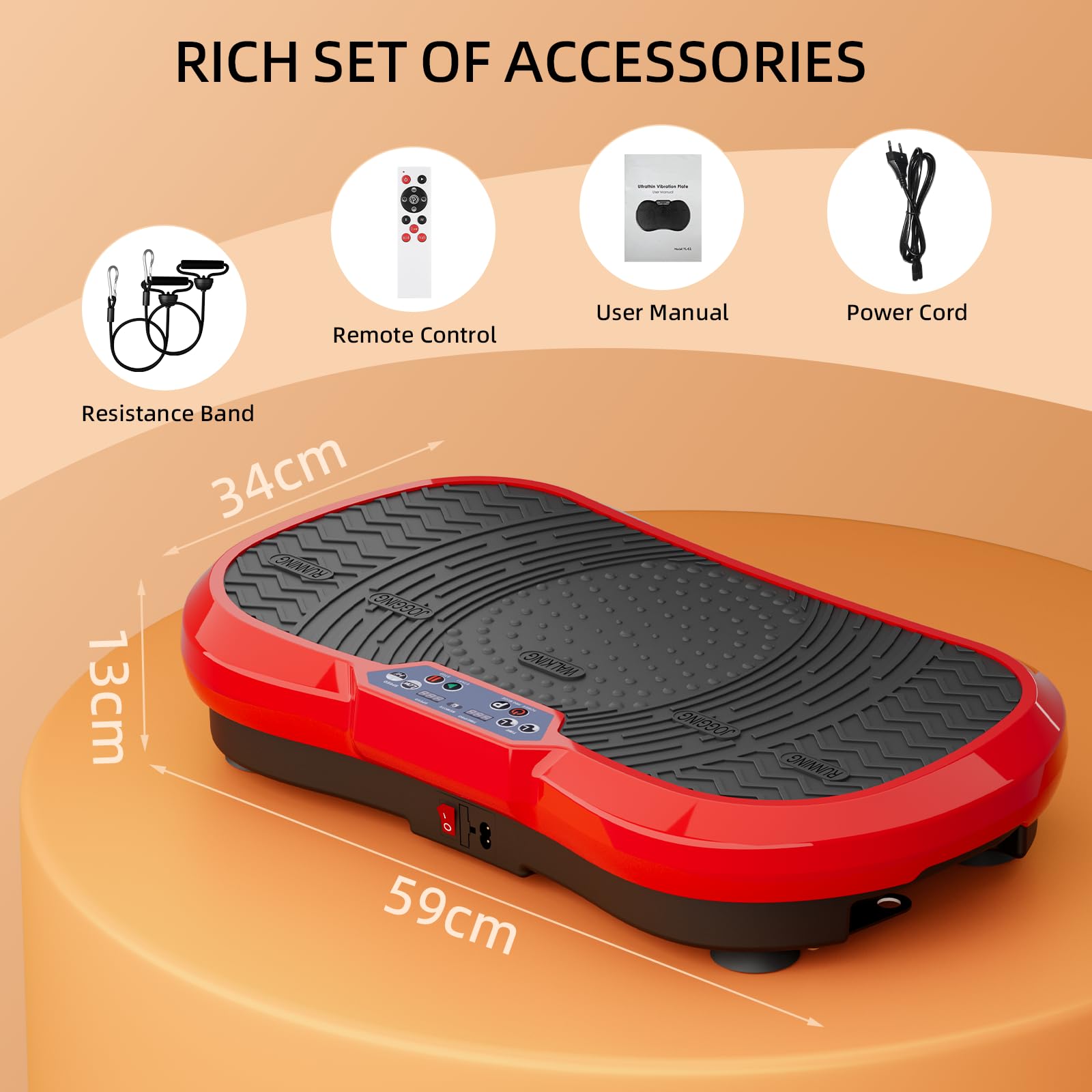 TLGREEN Vibrationsplatte Groß mit Leiser 200W-motoren, L/ XL Rüttelplatte Sport, 120 Stufen und 10 Modi, Fernbedienung, Vibration Plate für Zuhause Ganzkörpertraining Lymphdrainage Muskelaufbau