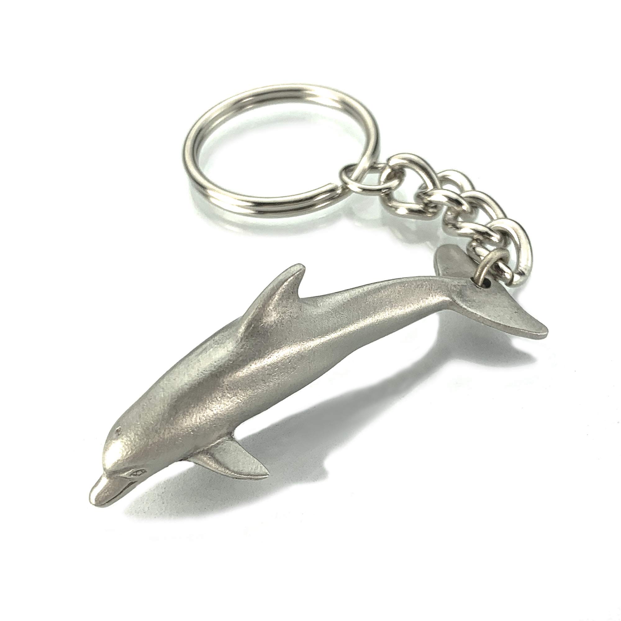 Big Blue by Roland St John Dolphin Keychain for Women and Men, Dolphin Gift for Women, Dolphin Key Ring, Dolphin Charms, Gifts for Dolphin Lover, Realistic Pewter Dolphin