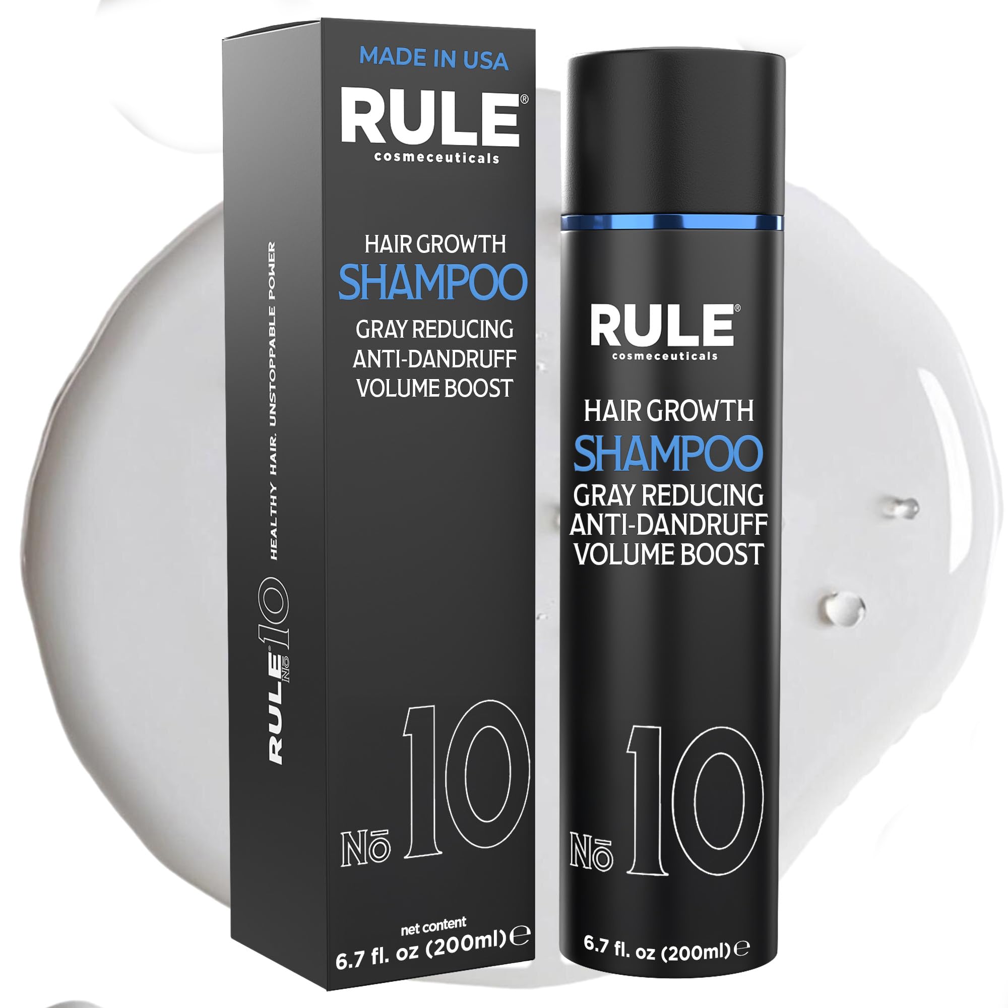 RULE Grey Reducing Hair Growth Shampoo for Men and Women - Gray Reverse Hair Loss Shampoo for Thinning Hair with Natural DHT Blocker, Hair Thickening Shampoo for Thicker Fuller Hair 6.7oz