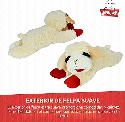 Vista 6 de Multipet Licenciado oficialmente Lamb Chop Jumbo White Pelush Dog Toy, 24 pulgadas