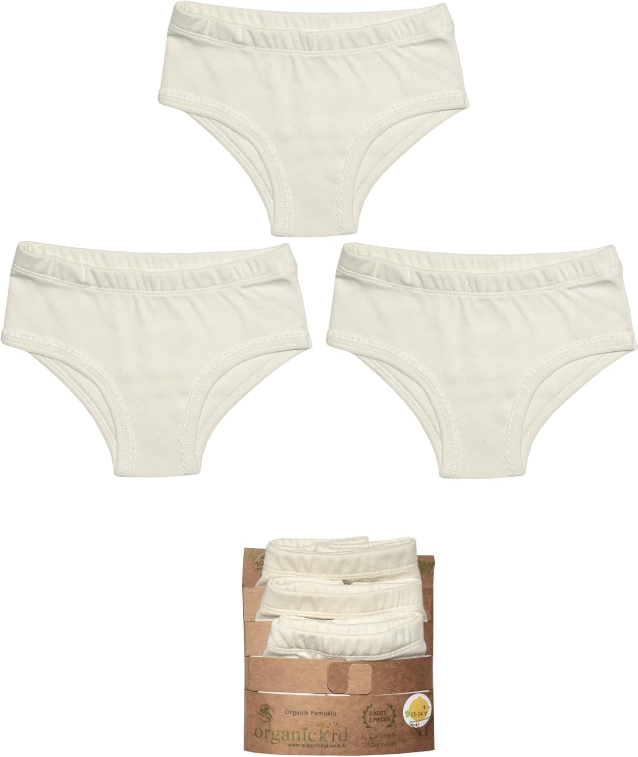 ORGANICKID Girls 100% Organic 100% Cotton Underwear GOTS Certified Kids Toddler Panties Briefs Pack of 3 - Image 5